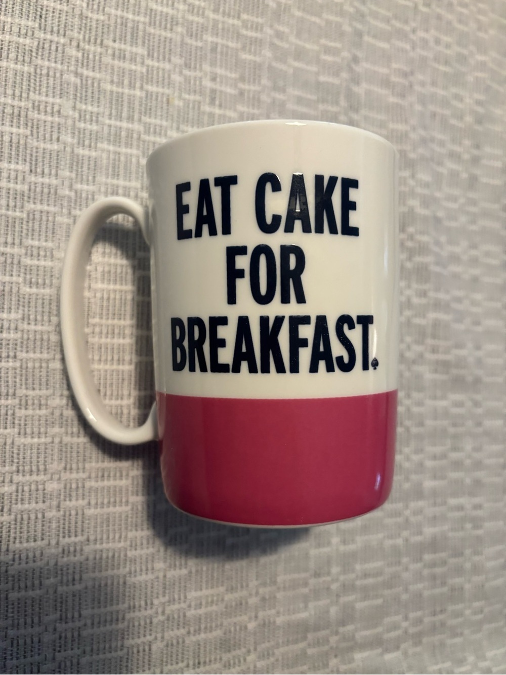 kate spade White and Pink "Eat Cake For Breakfast" Ceramic Mug